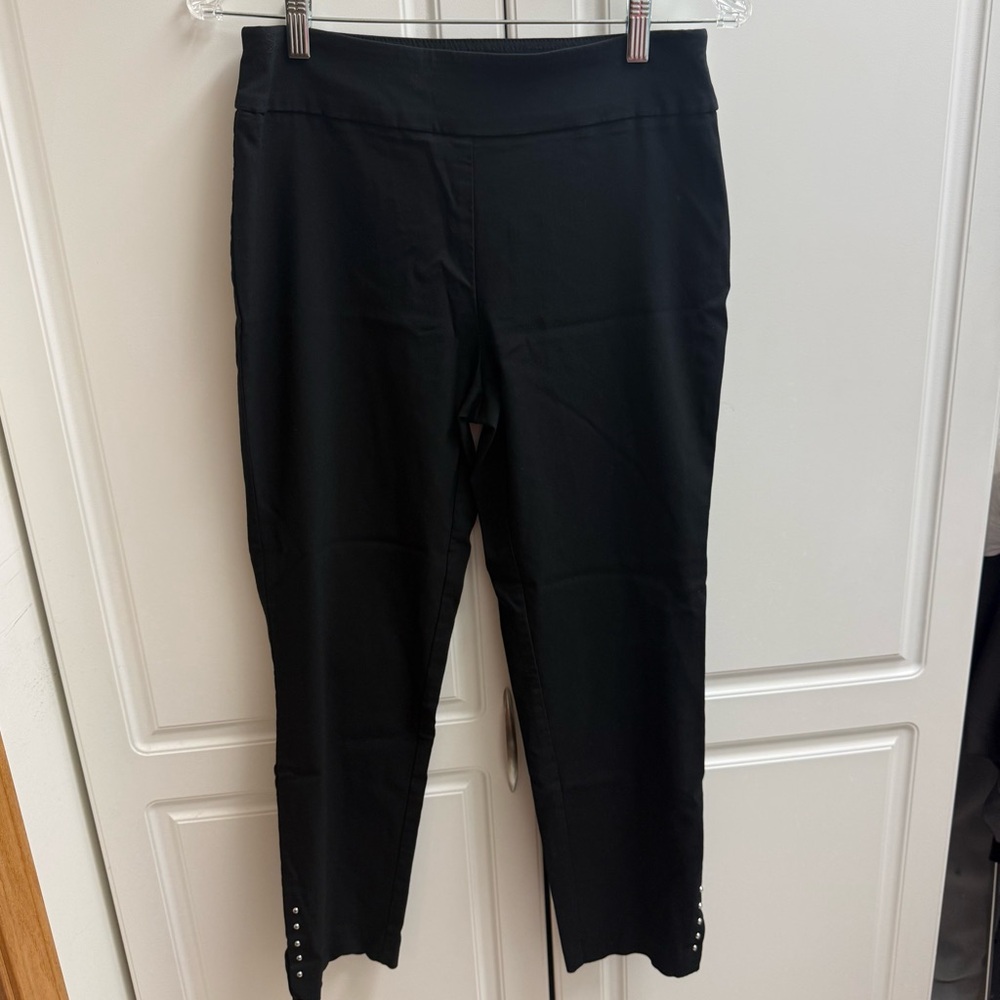Black Roz & Ali Classic Fit Ankle Pants Rhinestones Size 4